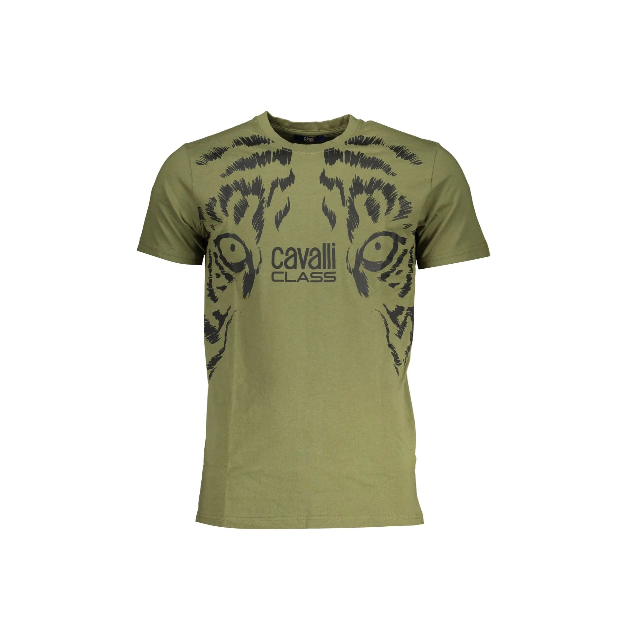 Cavalli Class T-Shirt Maniche Corte Uomo Verde Stampa - foto prodotto
